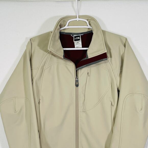 The North Face Softshell Apex Lightweight Jacket Women Medium Cream Fleece Lined - Picture 2 of 11